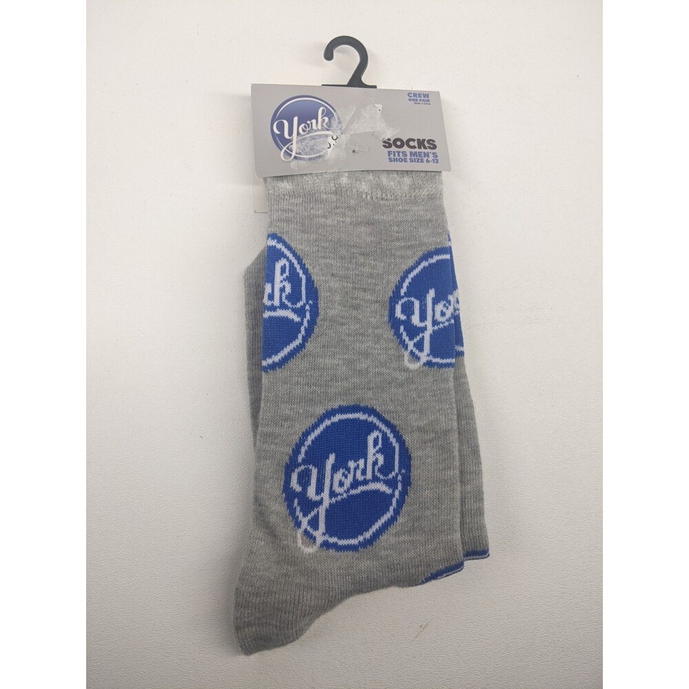 York Peppermint Patties Men's Crew Novelty Socks Men's Size 6-12